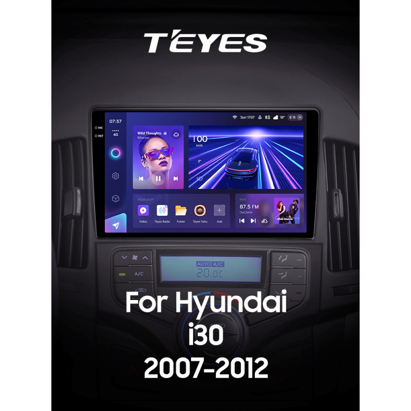 Android head unit Teyes CC3 4+32 Gb Hyundai i30 1 FD 2007-2012 (F2) 9" 2k