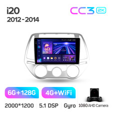 Android head unit Teyes CC3 6+128 Gb Hyundai i20 2 2012-2014 9" 2k