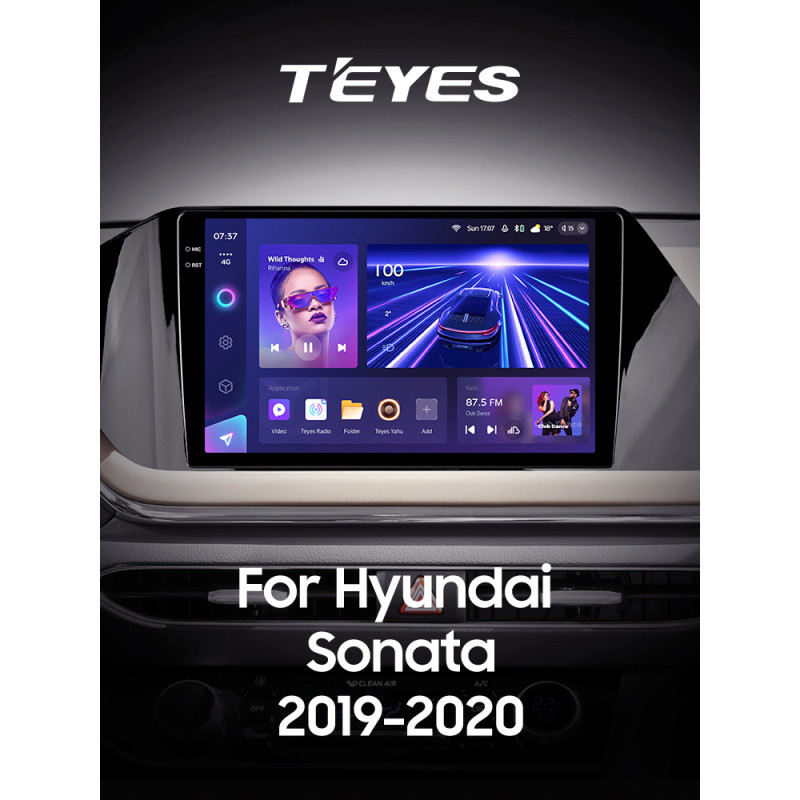 Android head unit Teyes CC3 4+64 Gb Hyundai Sonata DN8 (1 Din) 2019-2020 (B) 10" 1din 2k