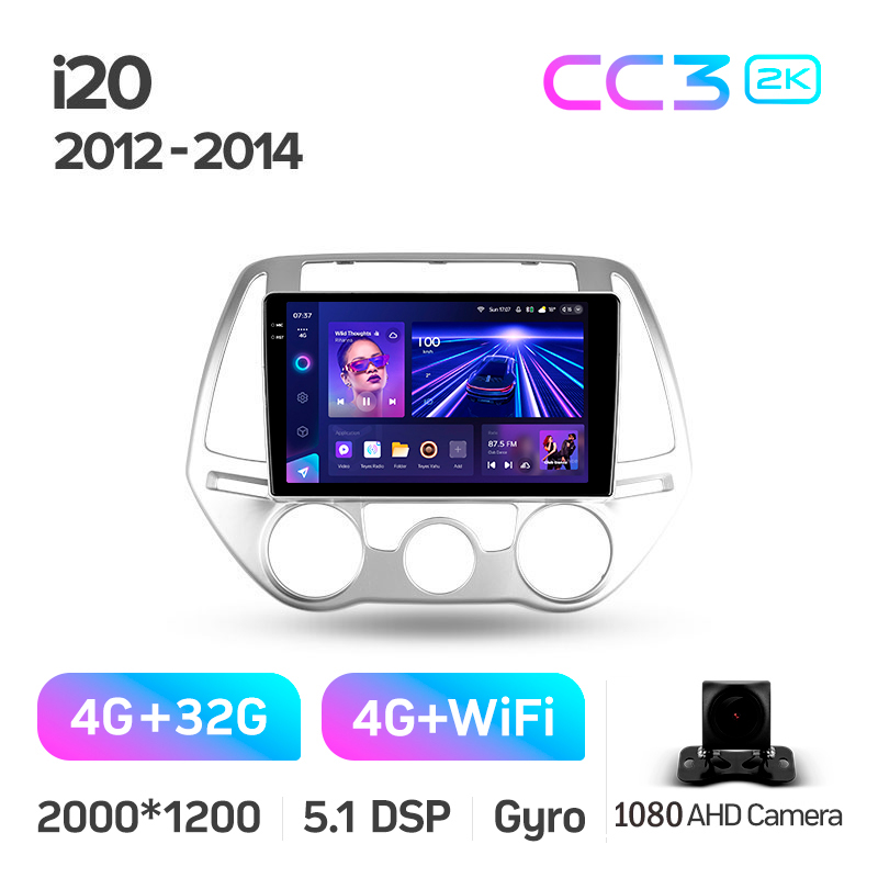 Android head unit Teyes CC3 4+32 Gb Hyundai i20 2 2012-2014 9" 2k