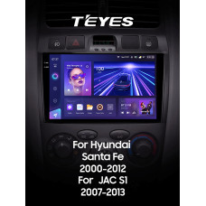 Android head unit Teyes CC3 6+128 Gb Hyundai Santa Fe SM 2000-2012 For JAC S1 (Rein) 1 2007-2013 9" 2k