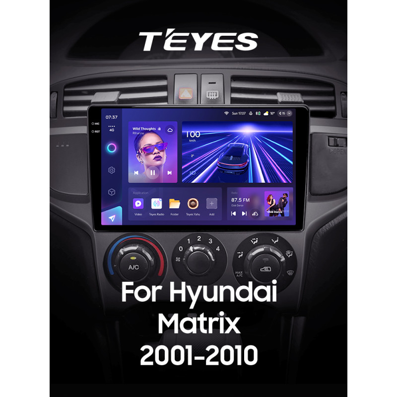 Android head unit Teyes CC3 6+128 Gb with 360° surround view° Hyundai Matrix 2001 - 2010 9" 2k