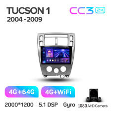 Android head unit Teyes CC3 4+64 Gb Hyundai Tucson 1 2004-2009 10" 2k