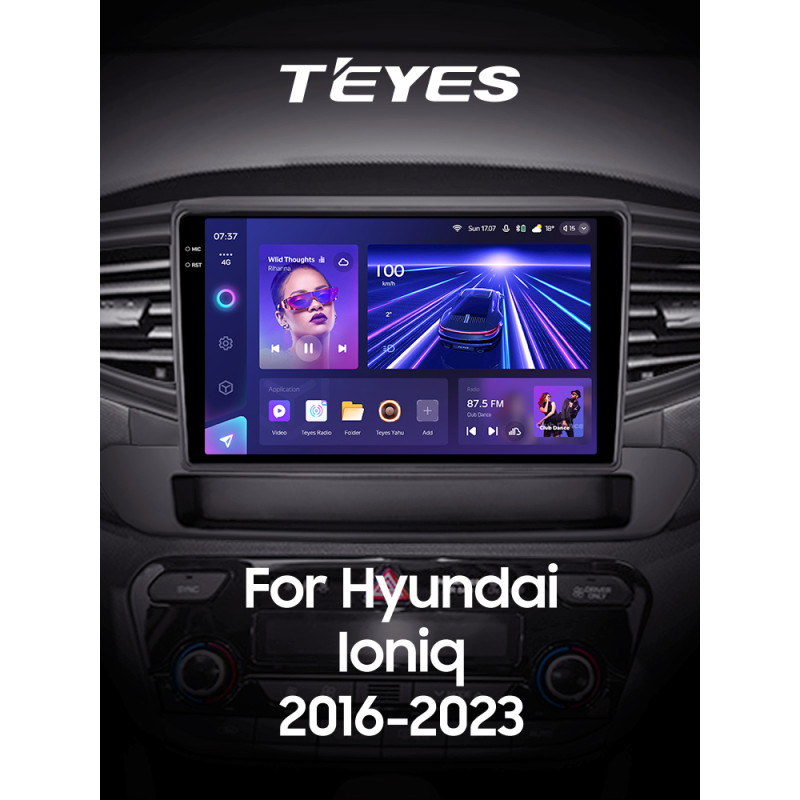 Android head unit Teyes CC3 6+128 Gb with 360° surround view° Hyundai Ioniq AE 2016-2023 (B) 9" 2k