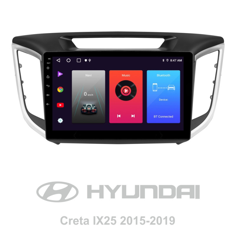 Android head unit SIGMA F10216 ANDROID 10 2+32 Gb Hyundai Creta IX25 2015-2019 10"