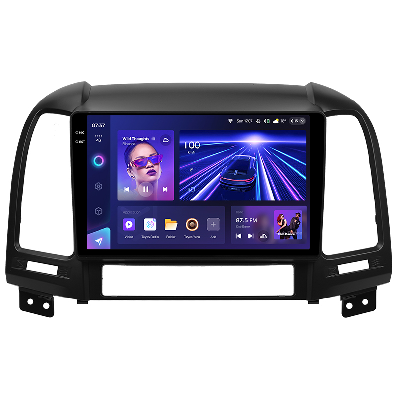 Štátní magnetofon Teyes CC3 6+128 GB s kulovým pohledem 360° pro Hyundai Santa Fe 2 (2006–2012), 9