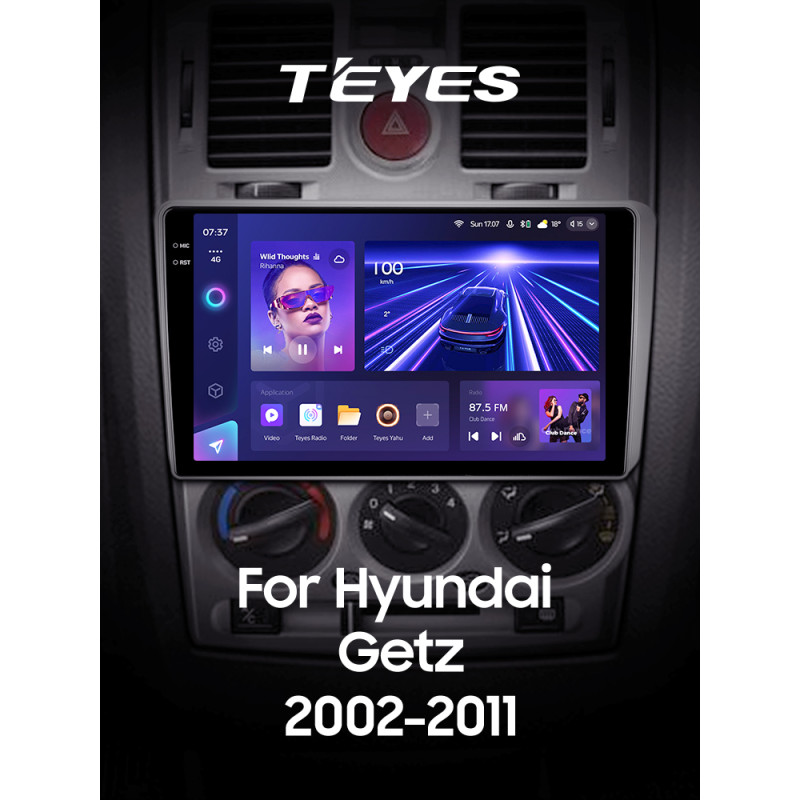 Android head unit Teyes CC3 6+128 Gb Hyundai Getz 1 (F2) (Left hand drive) 2002-2011 9" 2k