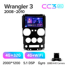 Android head unit Teyes CC3 4+32 Gb Jeep Wrangler 3 JK (F1) 2008-2010 9" 2k (L1)