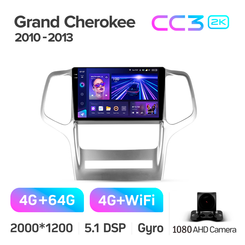 Android head unit Teyes CC3 4+64 Gb Jeep Grand Cherokee WK2 2010-2013 9" 2k (L2)
