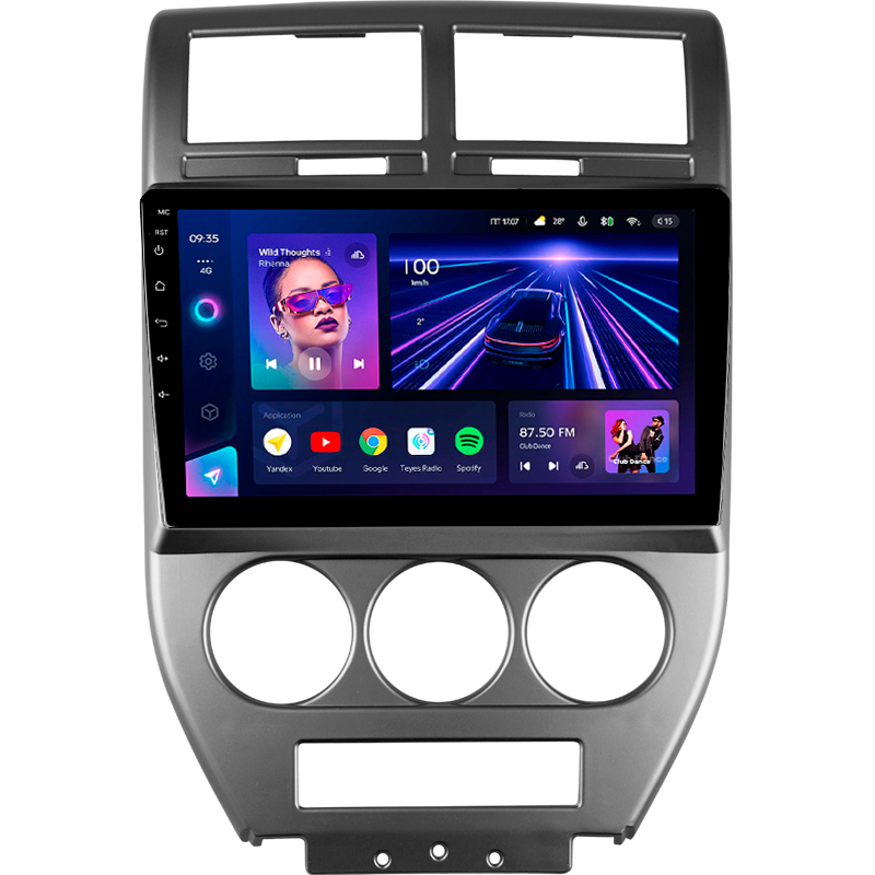 Android head unit Teyes CC3 4+32 Gb Jeep Compass 1 MK 2006-2010 10" (L1)