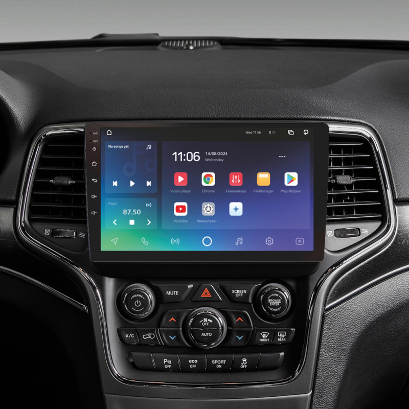 Android head unit SIGMA X9432 ANDROID 10 4+32 Gb 4G DSP Jeep Grand Cherokee WK2 2013-2020 (F1) 9" (L1)