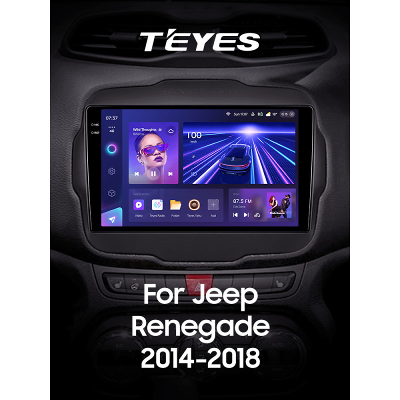 Android head unit Teyes CC3 6+128 Gb Jeep Renegade 2014-2018 9" 2k