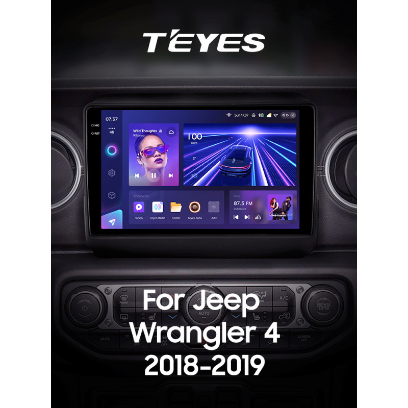 Android head unit Teyes CC3 4+32 Gb Jeep Wrangler 4 JL 2018-2019 9" 2k (L1)