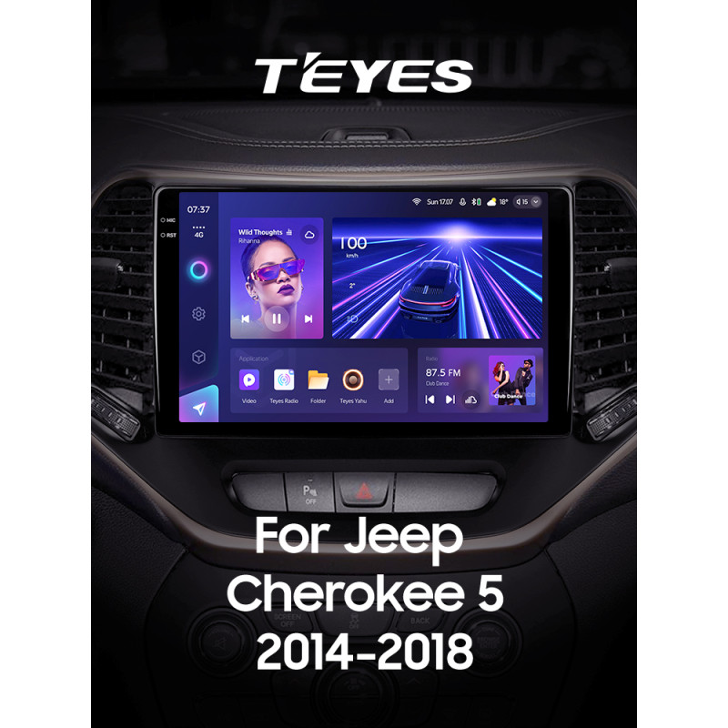 Android head unit Teyes CC3 6+128 Gb Jeep Cherokee 5 KL 2014-2018 10" 2k