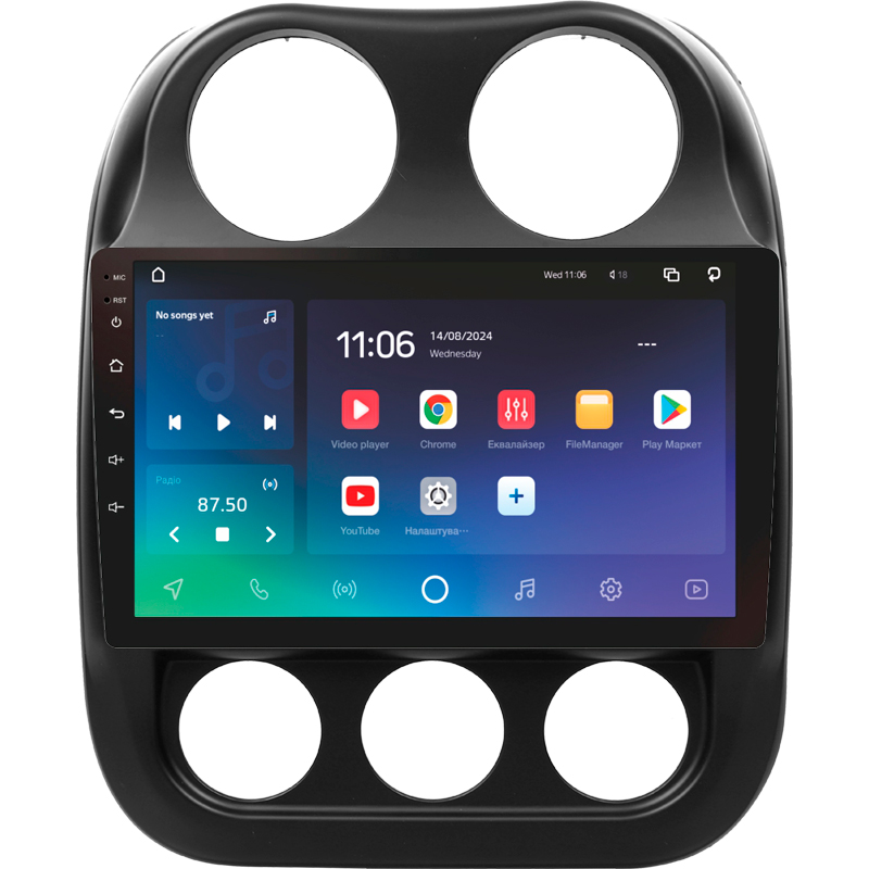 Android head unit SIGMA X10432 ANDROID 10 4+32 Gb 4G DSP Jeep Compass 1 MK 2009-2015 10"