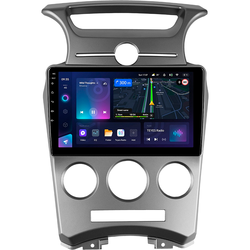 Android head unit Teyes CC3L 4+64 Gb Kia Carens UN 2006-2012 (F1) 9"