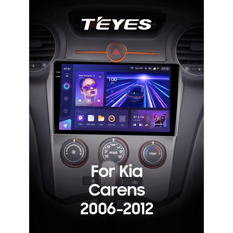 Android head unit Teyes CC3 6+128 Gb with 360° surround view° Kia Carens UN 2006-2012 (F1) 9" 2k