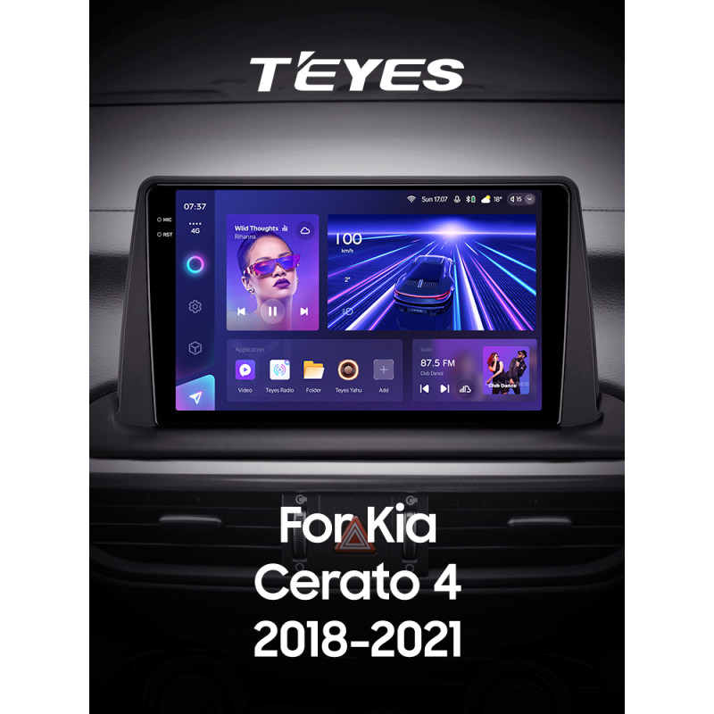 Android head unit Teyes CC3 4+64 Gb Kia Cerato 4 (1 Din) 2018-2021 9" 1din 2k