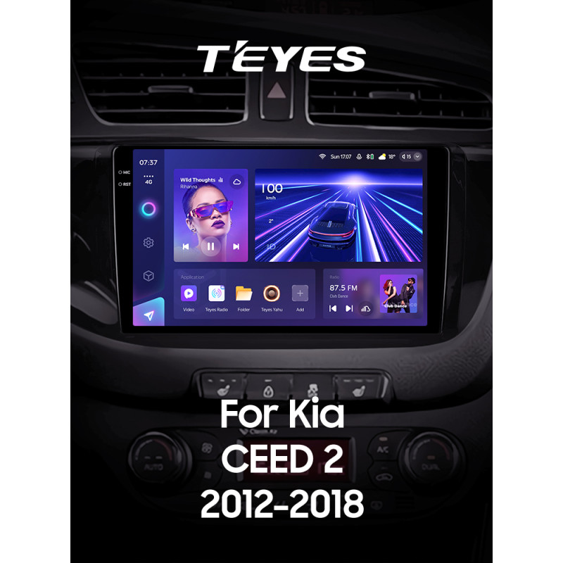 Android head unit Teyes CC3 6+128 Gb Kia CEED Cee'd 2 JD 2012-2018 9" 2k