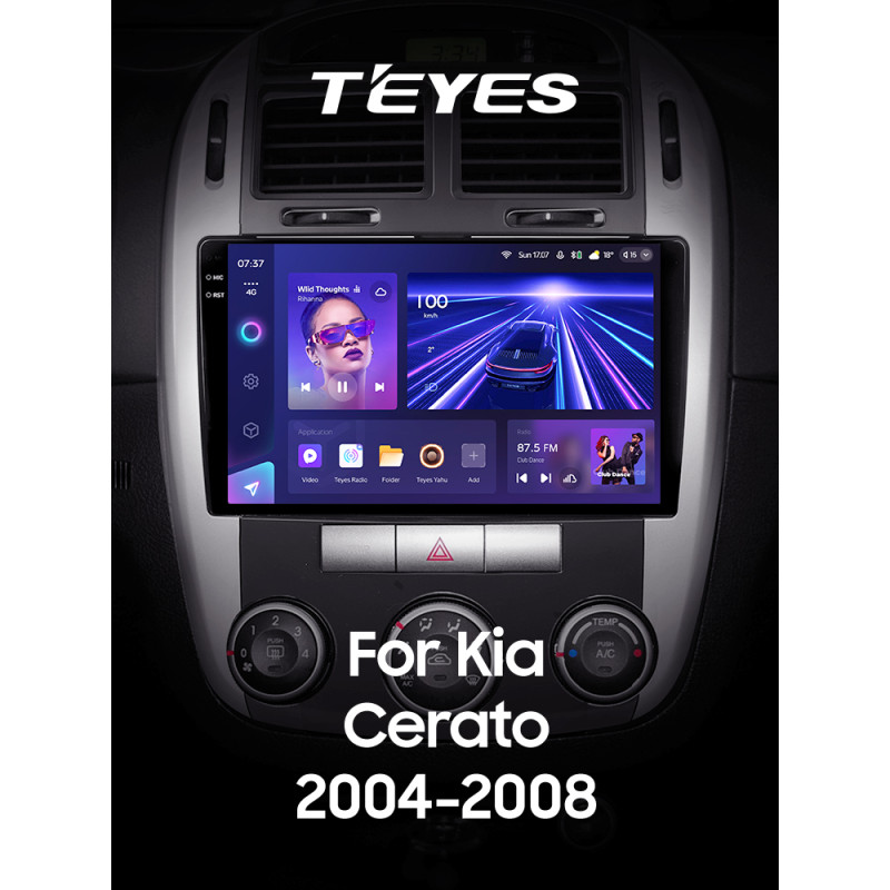 Android head unit Teyes CC3 4+32 Gb Kia Cerato 1 LD 2004-2008 (F1) 9" 2k