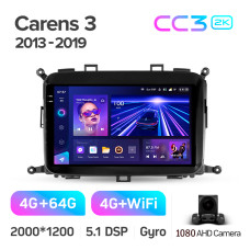 Android head unit Teyes CC3 4+64 Gb Kia Carens RP 3 III 2013-2019 9" 2k
