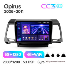 Android head unit Teyes CC3 6+128 Gb with 360° surround view° Kia Opirus GH 2006-2011 9" 2k