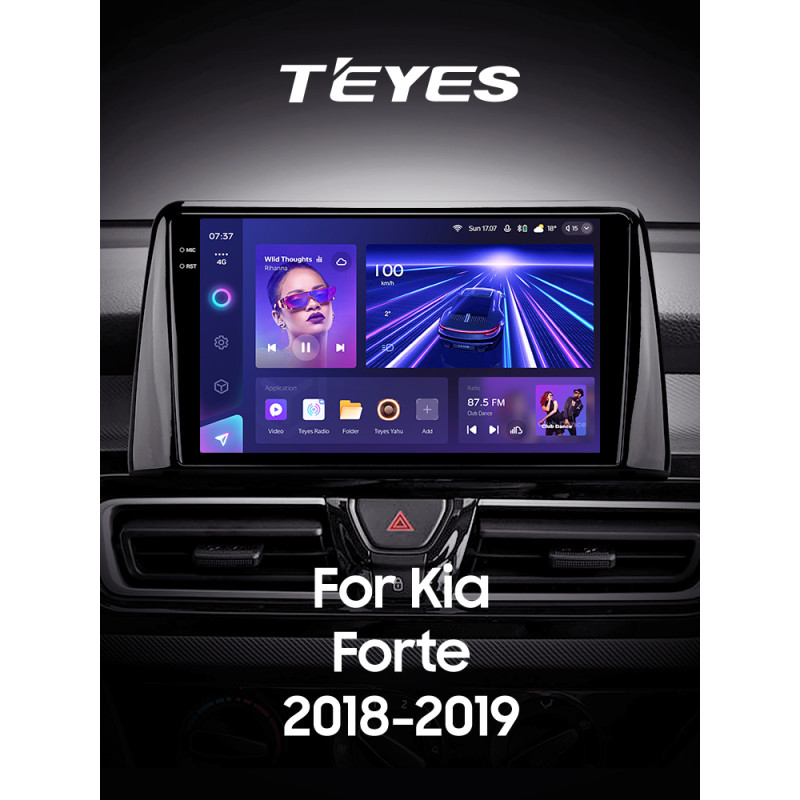 Android head unit Teyes CC3 4+64 Gb Kia Forte (1 Din) 2018-2019 10" 1din 2k