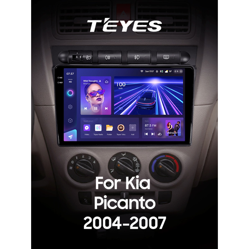 Android head unit Teyes CC3 4+64 Gb Kia Picanto SA Morning 2004-2007 9" 2k