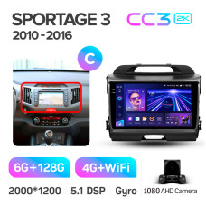 Android head unit Teyes CC3 6+128 Gb Kia Sportage 3 SL 2010-2016 (C) 9" 2k