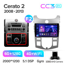 Android head unit Teyes CC3 6+128 Gb Kia Cerato 2 TD 2008-2013 (F2) 9" 2k