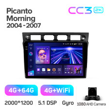 Android head unit Teyes CC3 4+64 Gb Kia Picanto SA Morning 2004-2007 9" 2k
