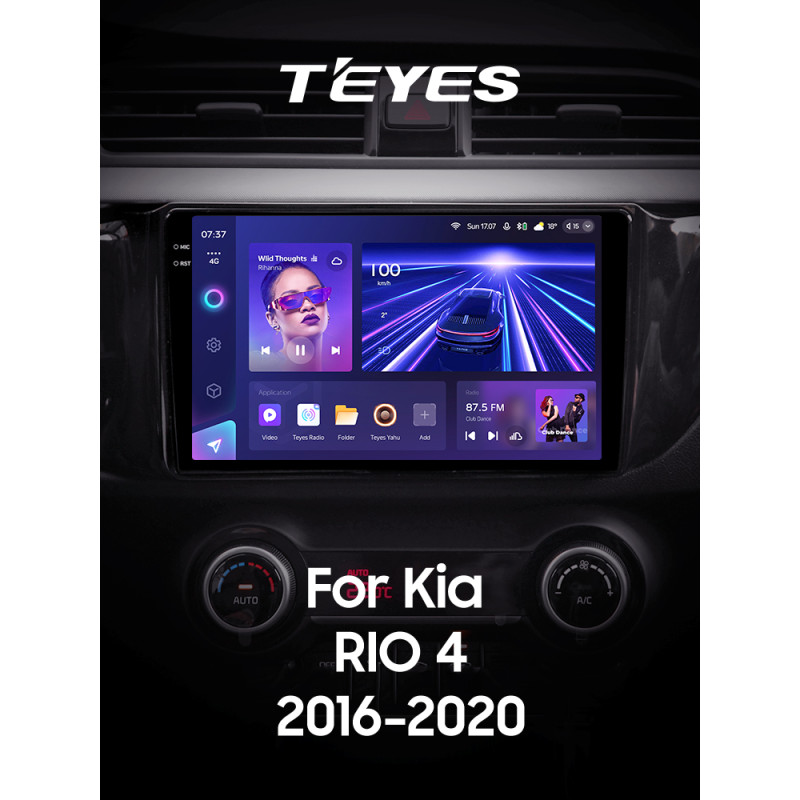 Android head unit Teyes CC3 6+128 Gb with 360° surround view° Kia RIO 4 2016-2020 (A) 9" 2k