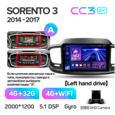 Štátní magnetofon Teyes CC3 4+32 GB pro Kia Sorento 3 (2014–2017, kód A), 10