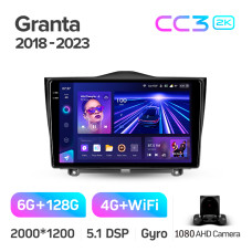 Android head unit Teyes CC3 6+128 Gb LADA Granta Cross 2018-2023 9" 2k