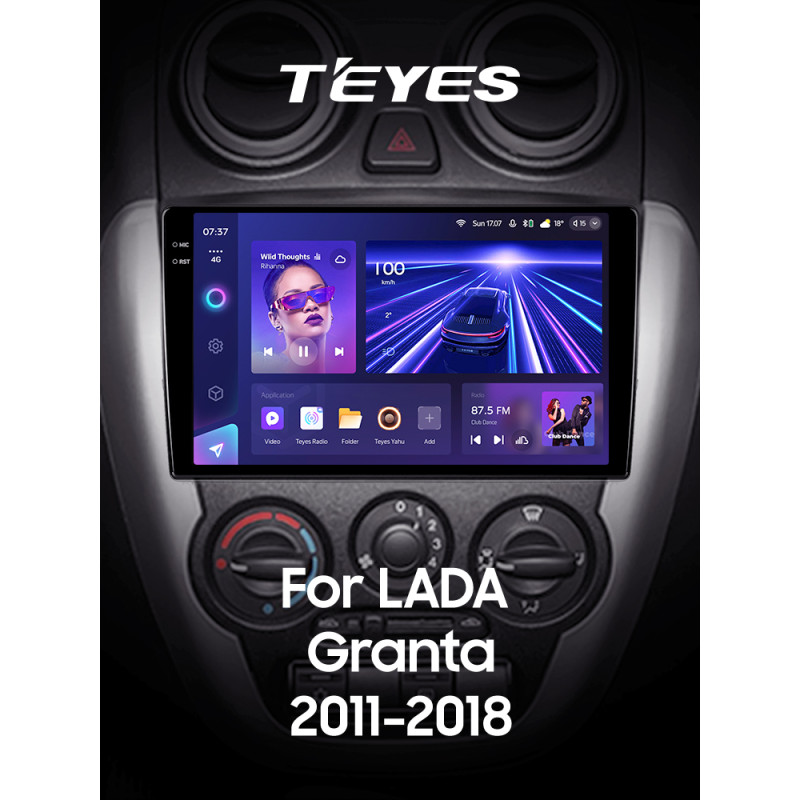 Android head unit Teyes CC3 4+64 Gb LADA Granta Sport (1 Din) 2011-2018 B 9" 1din 2k