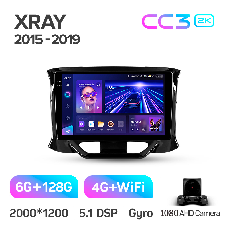 Android head unit Teyes CC3 6+128 Gb LADA Xray 2015-2019 9" 2k