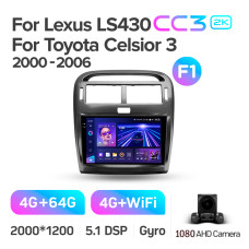 Android head unit Teyes CC3 4+64 Gb Lexus LS430 XF30 LS 430 For Toyota Celsior XF30 (F1) 2000-2006 9" 2k (L3)
