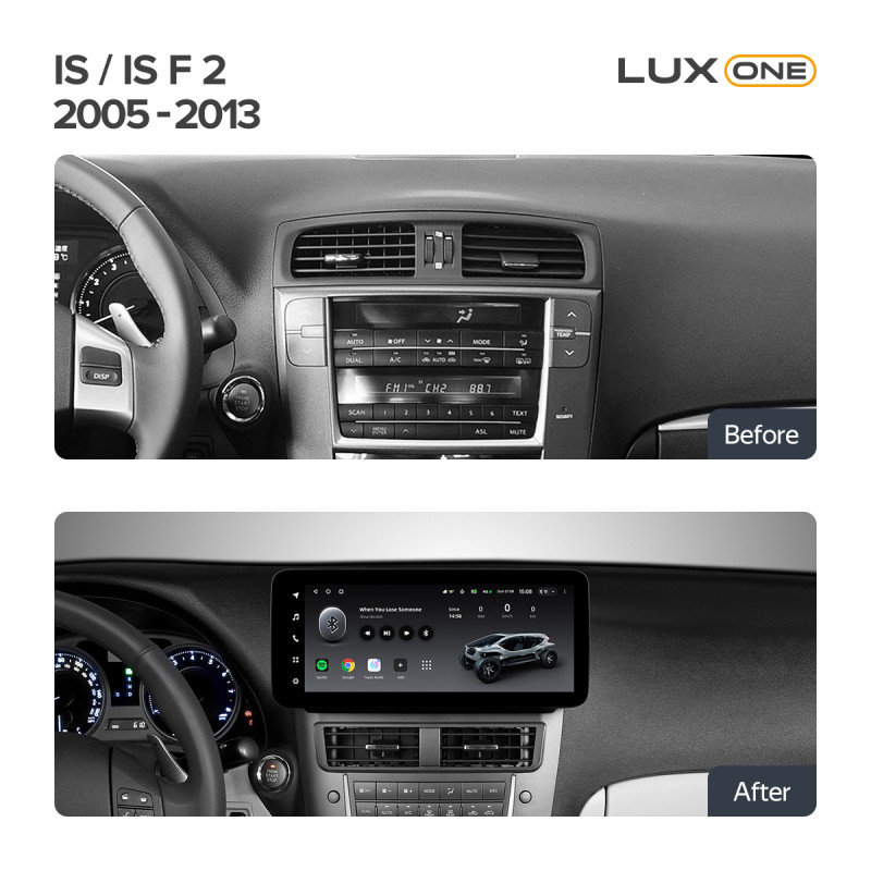 Android head unit Teyes LUX ONE 6+128 Gb with 360° surround view° Lexus GS300 350 400 430 450h 460 3 S190 2004-2011 12.3" (L3)