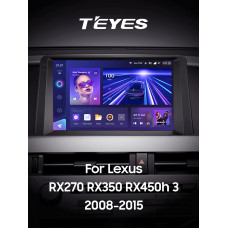 Android head unit Teyes CC3 6+128 Gb Lexus RX270 RX350 RX450h AL10 3 2008-2015 (A) 9" 2k (L3)