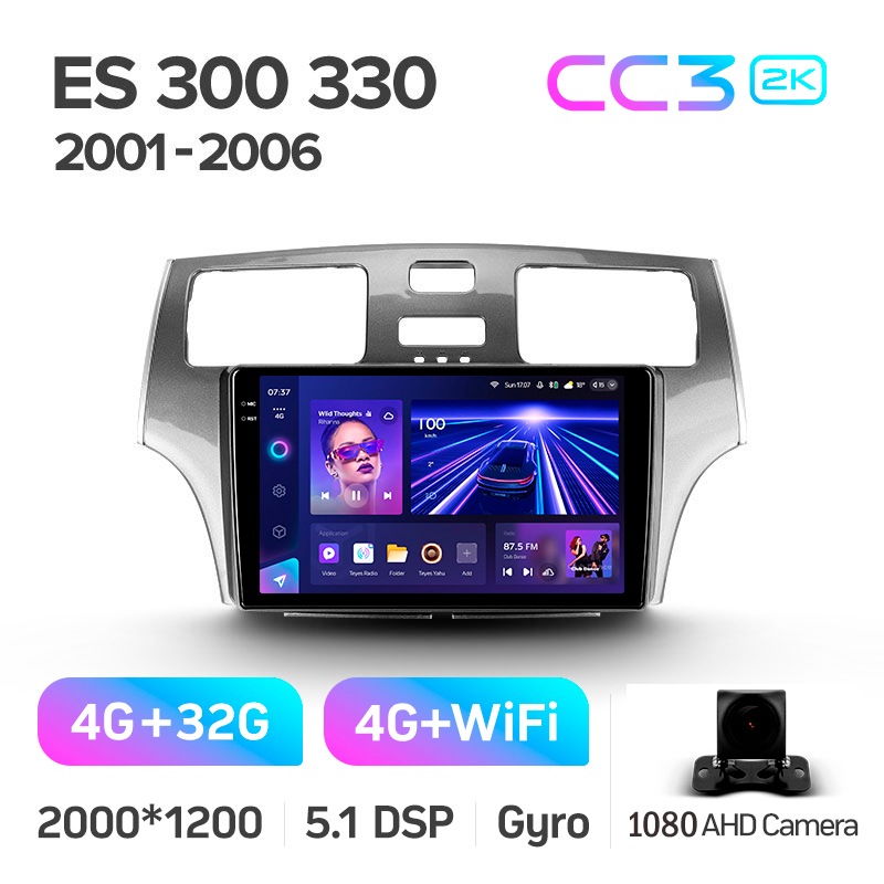 Android head unit Teyes CC3 4+32 Gb Lexus ES300 ES 300 ES330 XV30 ES 330 2001-2006 9" 2k (L2)