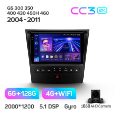 Android head unit Teyes CC3 6+128 Gb Lexus GS300 S190 GS350 GS400 GS430 GS450h GS460 GS 300 III 3 350 400 430 450h 460 2004-2011 9" 2k (L3)