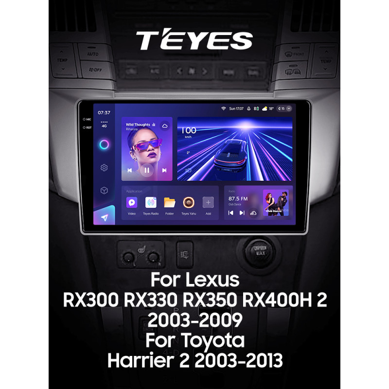 Štátní magnetofon Teyes CC3 4+64 GB Lexus RX300 RX330 RX350 RX400H Toyota Harrier 2003–2009, 9