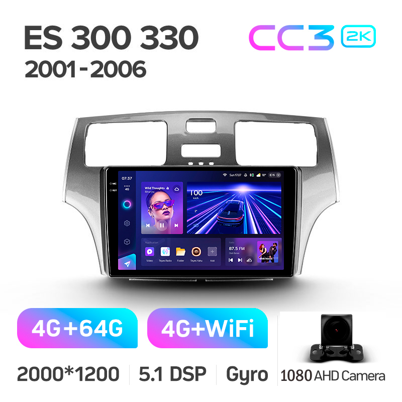Android head unit Teyes CC3 4+64 Gb Lexus ES300 ES 300 ES330 XV30 ES 330 2001-2006 9" 2k (L2)