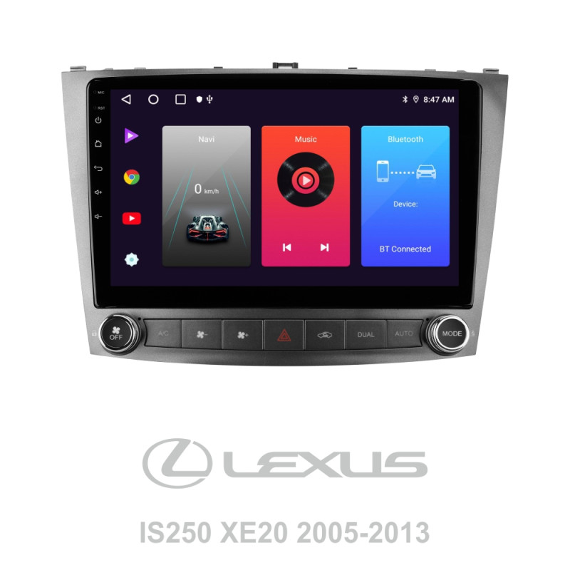Android head unit SIGMA F10216 ANDROID 10 2+32 Gb Lexus IS250 XE20 (Lp) 2005-2013 10" (L3)