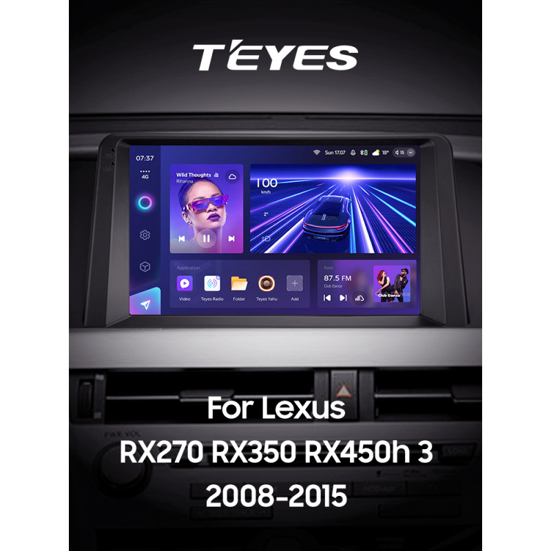 Android head unit Teyes CC3 6+128 Gb with 360° surround view° Lexus RX270 RX350 RX450h AL10 3 2008-2015 (B) 9" 2k (L3)