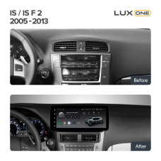 Android head unit Teyes LUX ONE 6+128 Gb with 360° surround view° Lexus IS F 200D 220D 250 250C 300 350 350C 2 XE20 2005-2013 12.3" (L3)