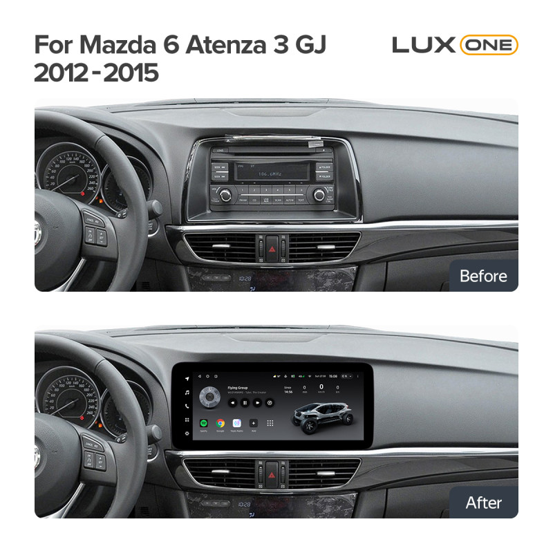 Android head unit Teyes LUX ONE 4+32 Gb Mazda 6 Atenza 3 GJ (YJ) 2012-2015 (A) 12.3"