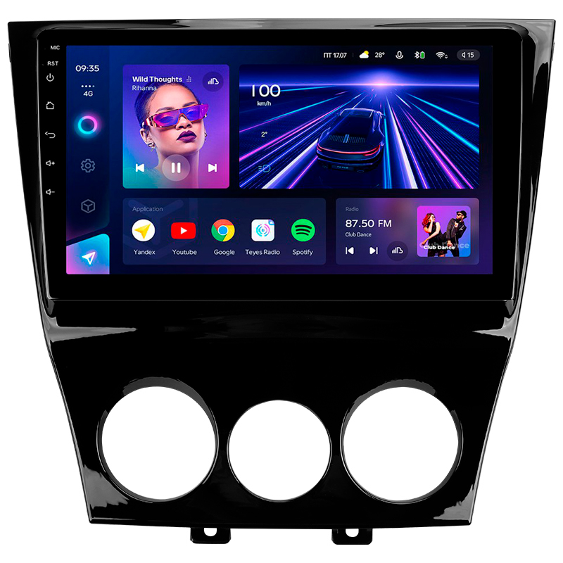 Fest eingebaute Magnetola Teyes CC3 4+32 GB für Mazda RX-8 SE (2009–2011), 9-Zoll.