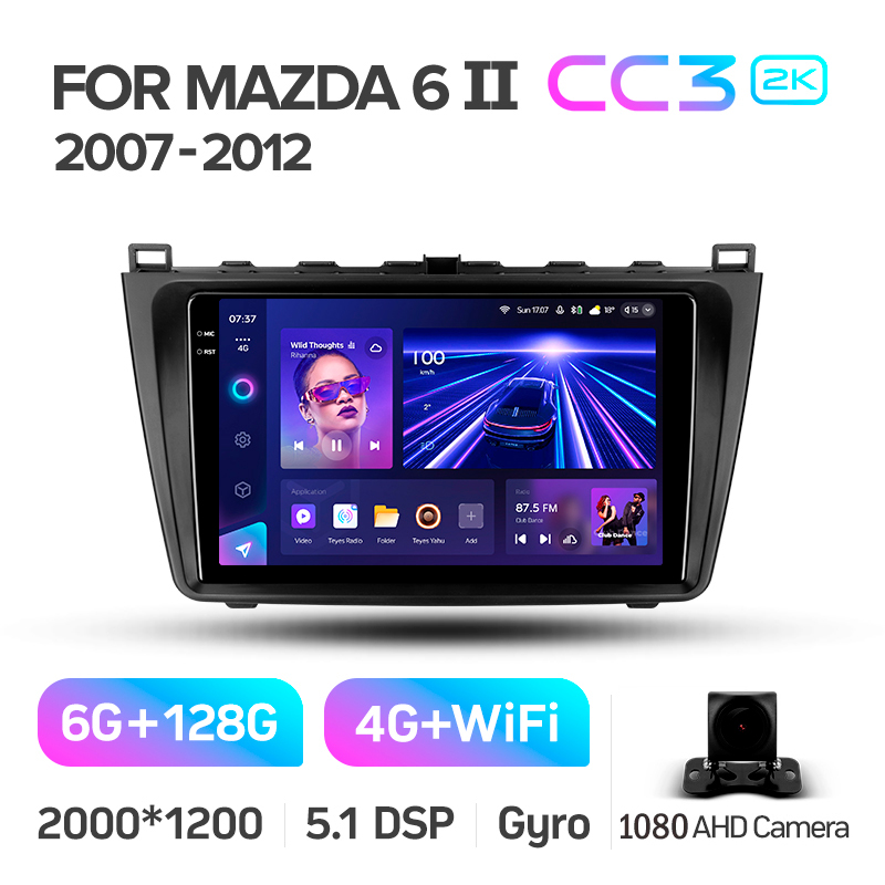 Android head unit Teyes CC3 6+128 Gb Mazda 6 2 GH 2007-2012 9" 2k