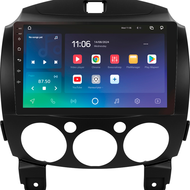 Android head unit SIGMA X9432 ANDROID 10 4+32 Gb 4G DSP Mazda 2 DE 2007-2014 9"